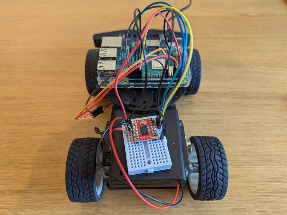 Overview of the setup with the Raspberry Pi and TB6612FNG